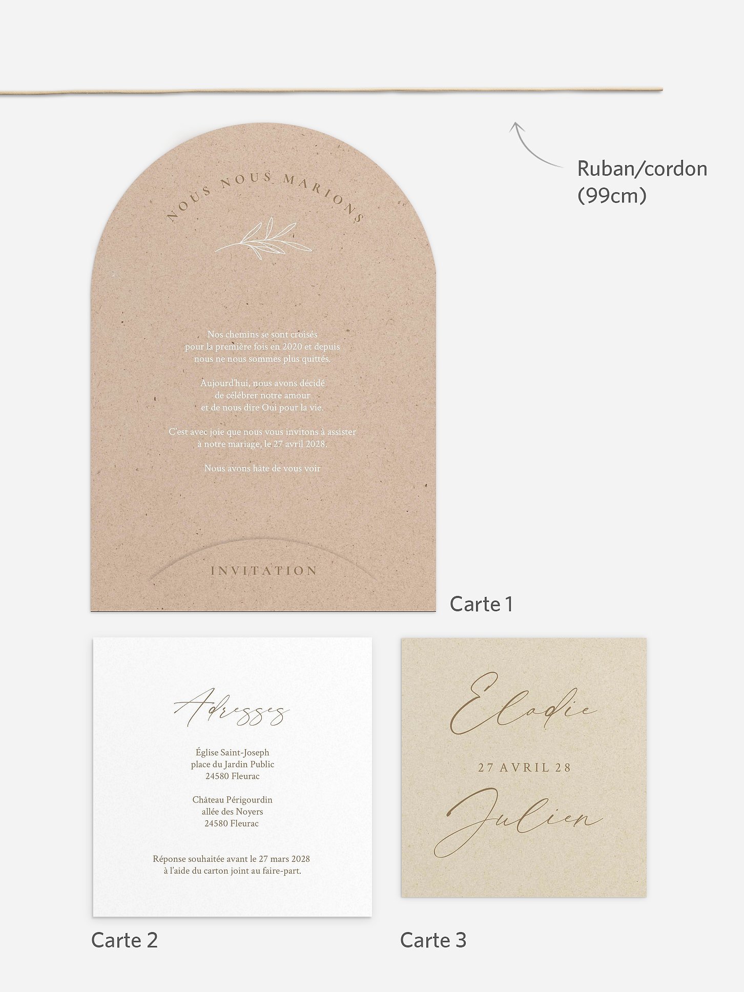 Faire-part de mariage Soft and elegant