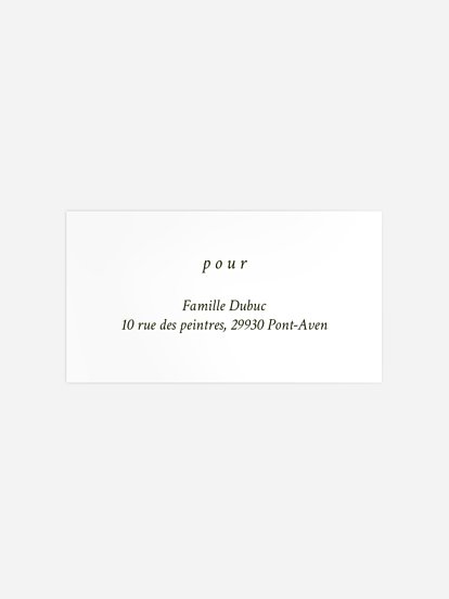 Étiquette destinataire mariage Pure Lines