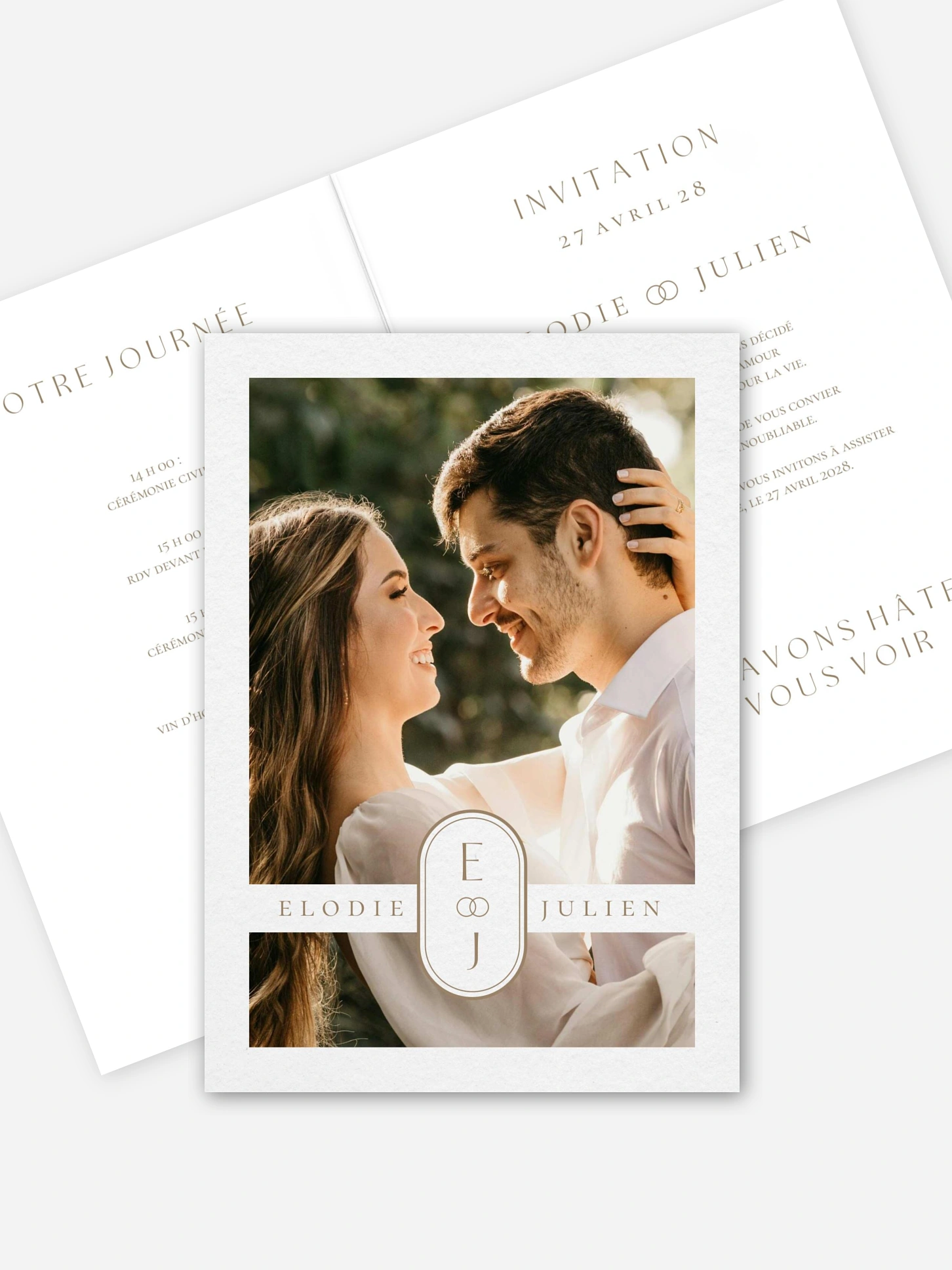 Faire-part de mariage Emblème contemporain