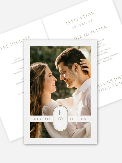 Faire-part de mariage Emblème contemporain