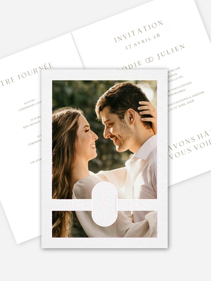 Faire-part de mariage Emblème contemporain