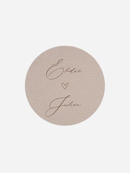 Étiquette cadeau mariage Élégance claire
