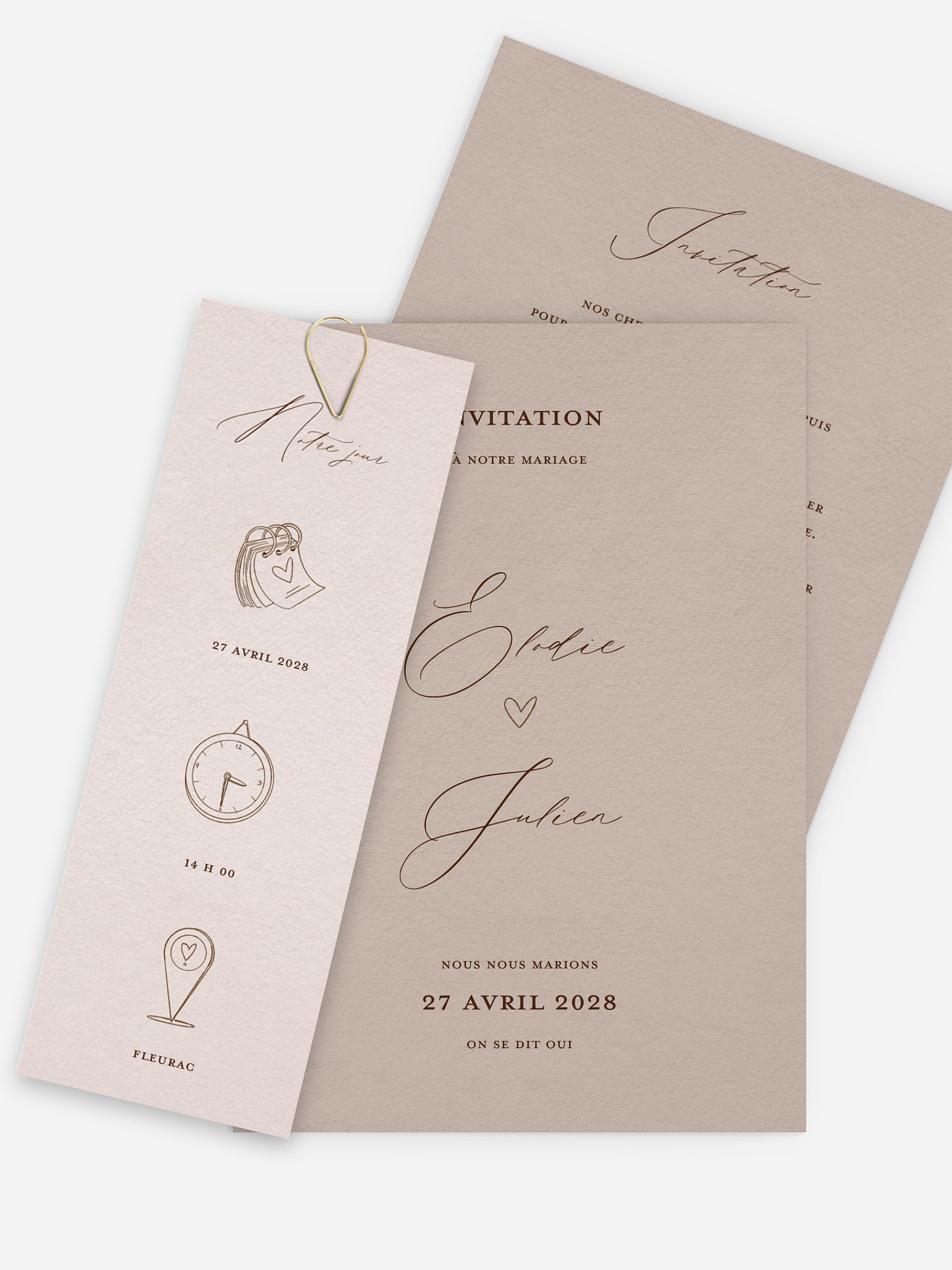 Faire-part de mariage Élégance claire