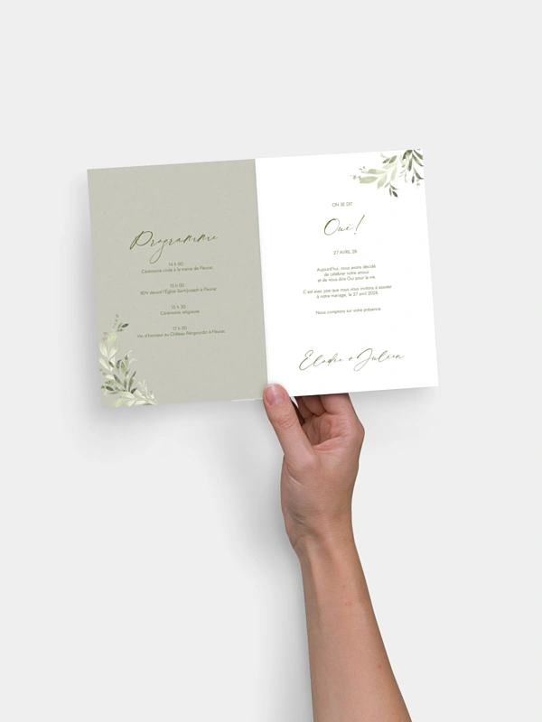 Faire-part de mariage Poésie végétale