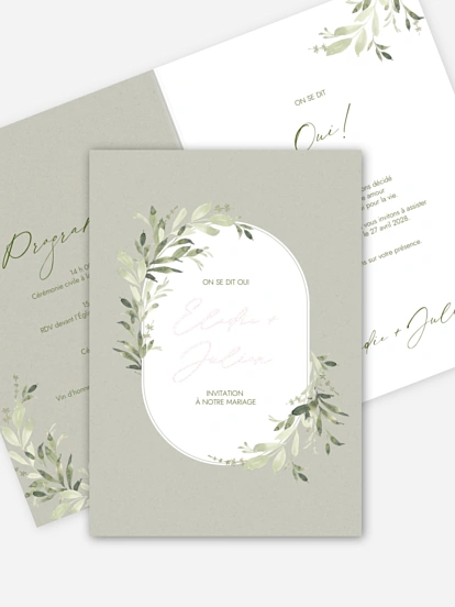 Faire-part de mariage Poésie végétale