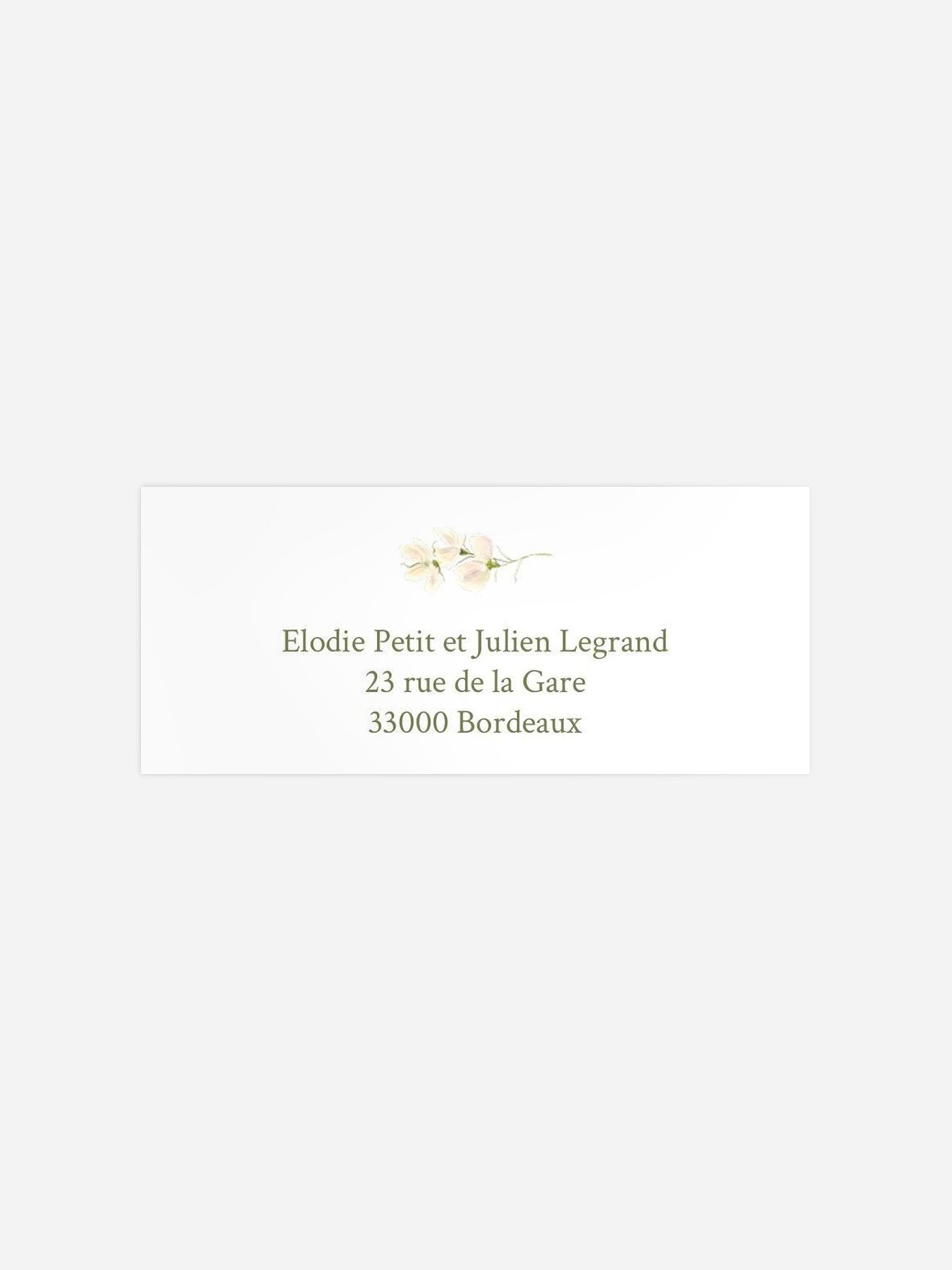 Étiquette expéditeur mariage Charme floral