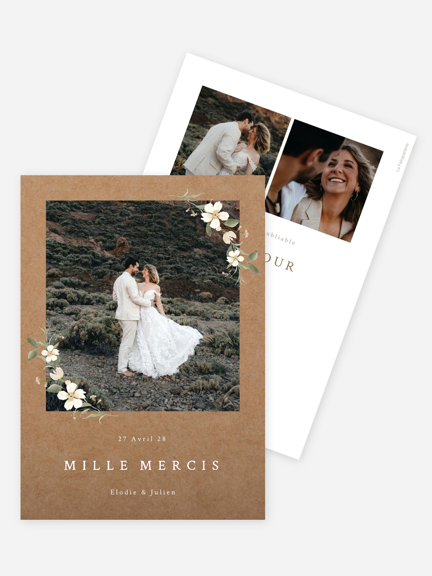 Carte de remerciements Charme floral