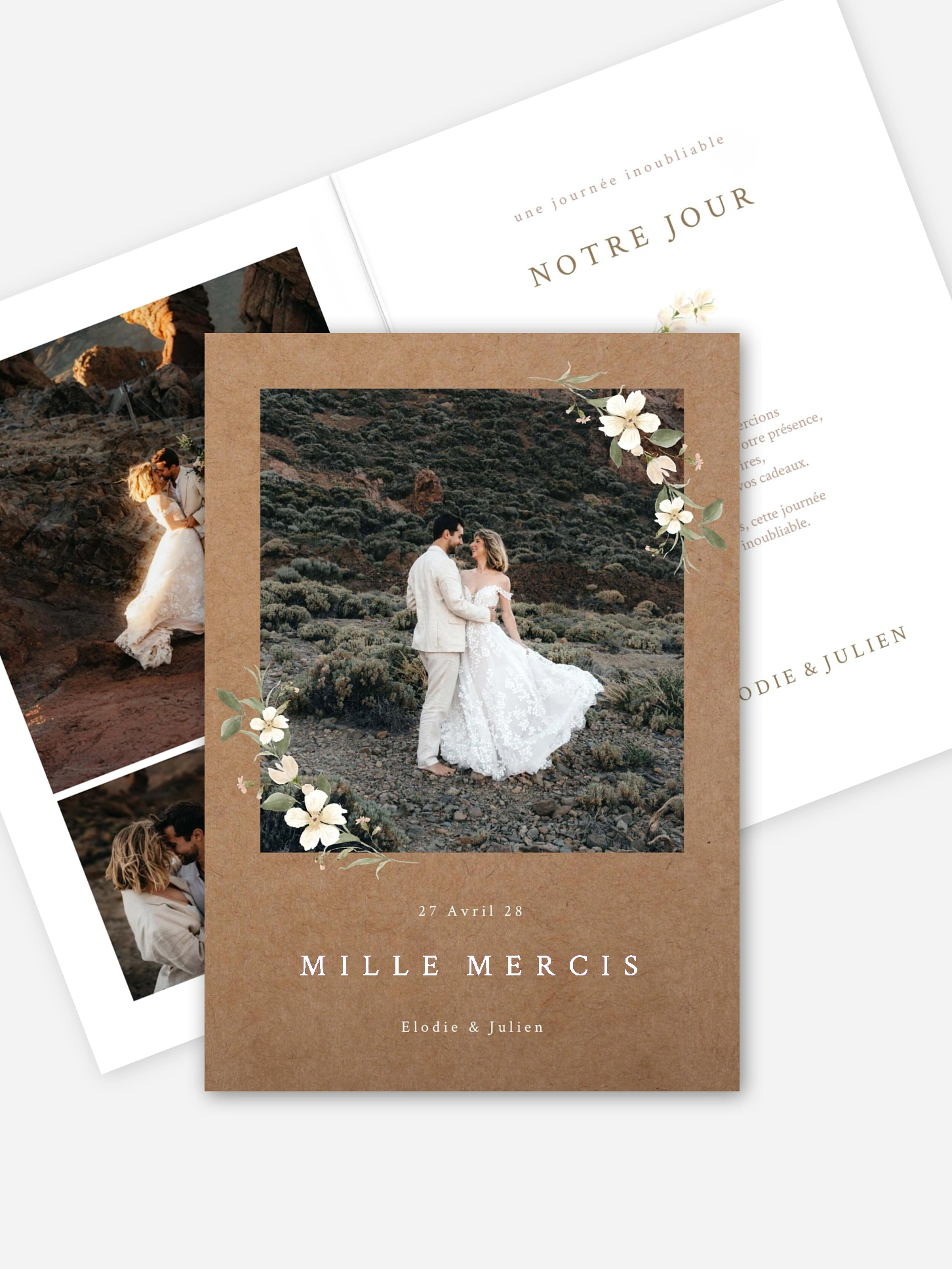 Carte de remerciements Charme floral