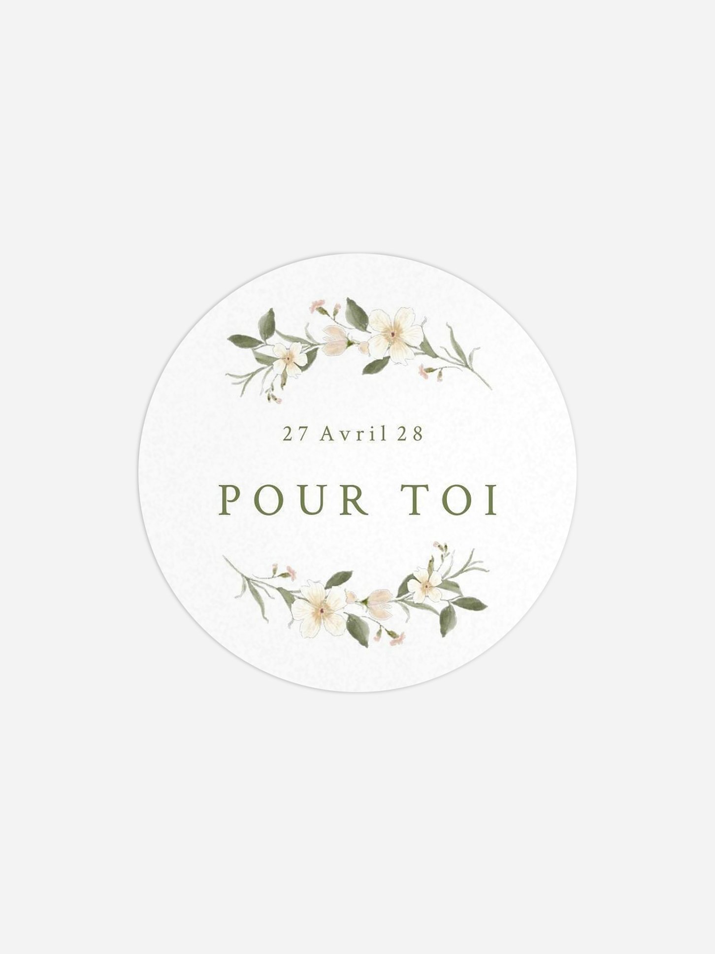 Étiquette cadeau mariage Charme floral