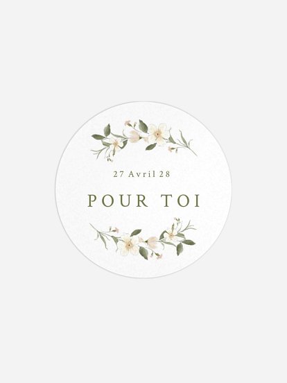 Étiquette cadeau mariage Charme floral