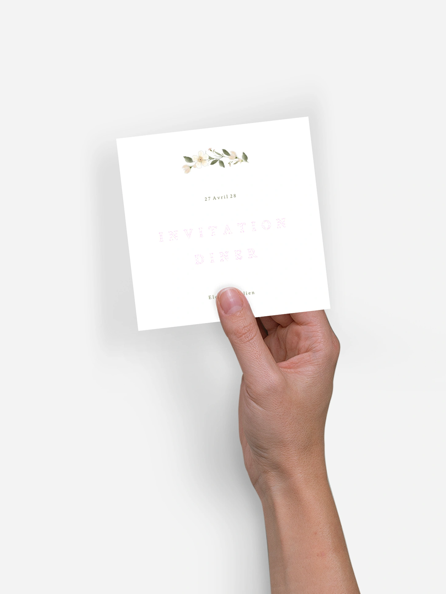 Carton d'invitation Charme floral