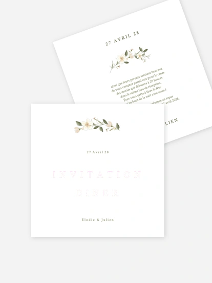 Carton d'invitation Charme floral