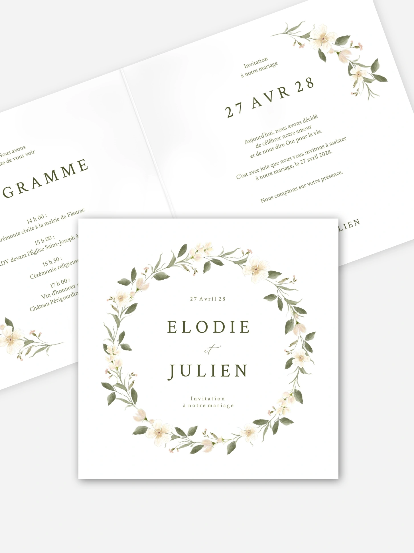 Faire-part de mariage Charme floral