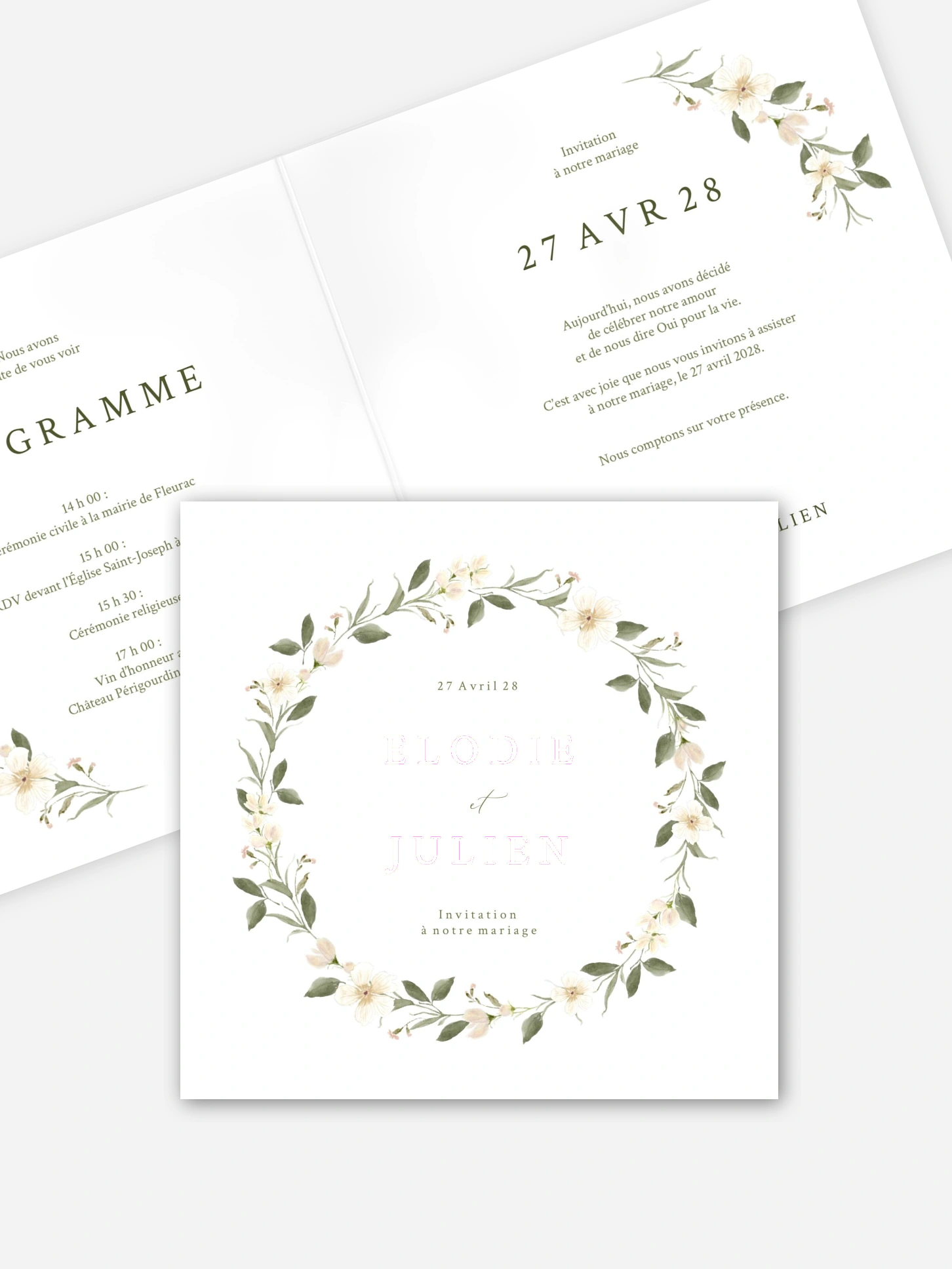 Faire-part de mariage Charme floral