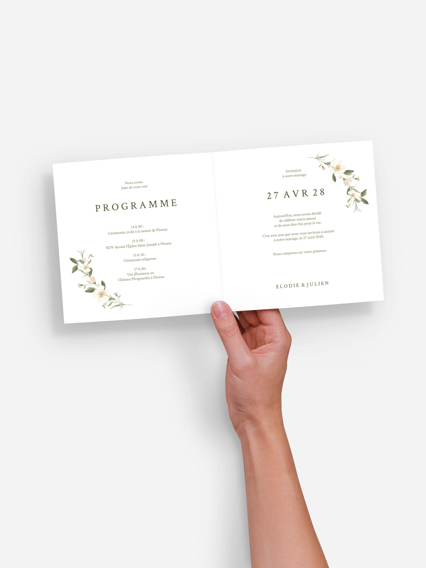 Faire-part de mariage Charme floral