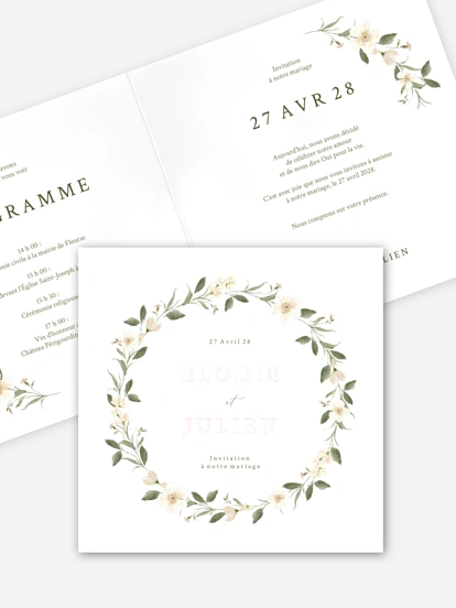 Faire-part de mariage Charme floral