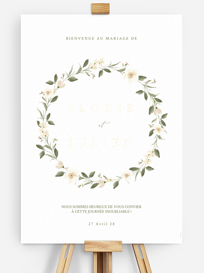 Poster bienvenue mariage Charme floral