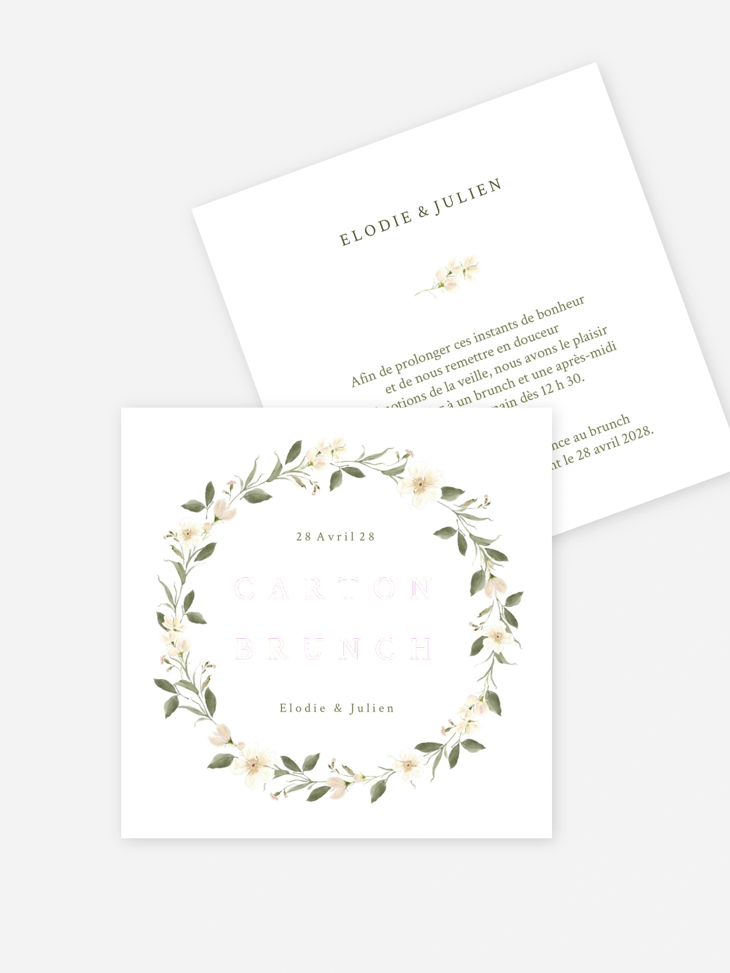 Carte brunch Charme floral