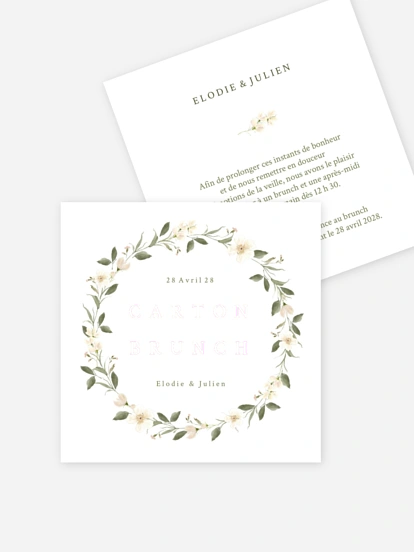 Carte brunch Charme floral