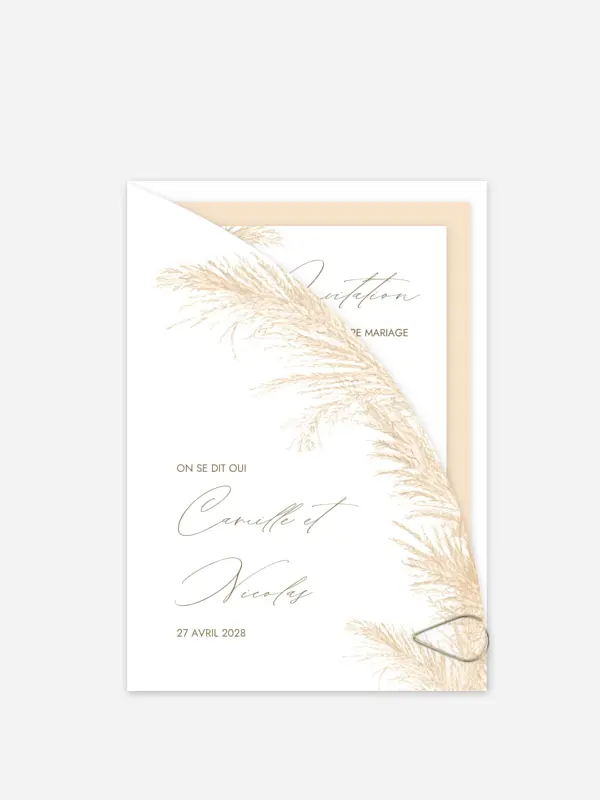 Faire-part de mariage Un vent de romance