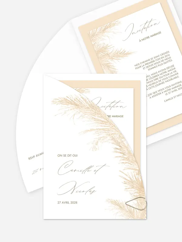 Faire-part de mariage Un vent de romance