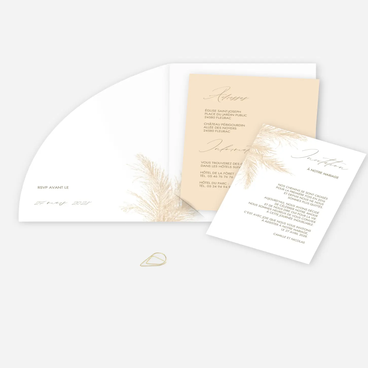 Faire-part de mariage Un vent de romance