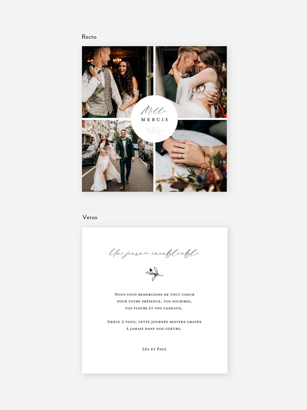 Carte de remerciements By your Side