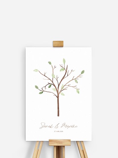 Affiche à empreintes Arbre à vœux