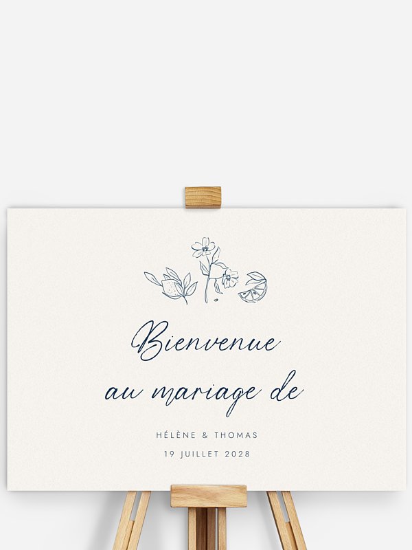 Poster bienvenue mariage Méditerranéen