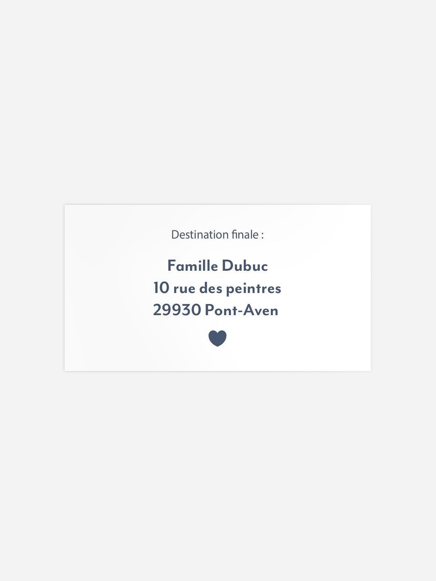 Étiquette destinataire mariage Passeport pour le bonheur