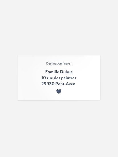 Étiquette destinataire mariage Passeport pour le bonheur