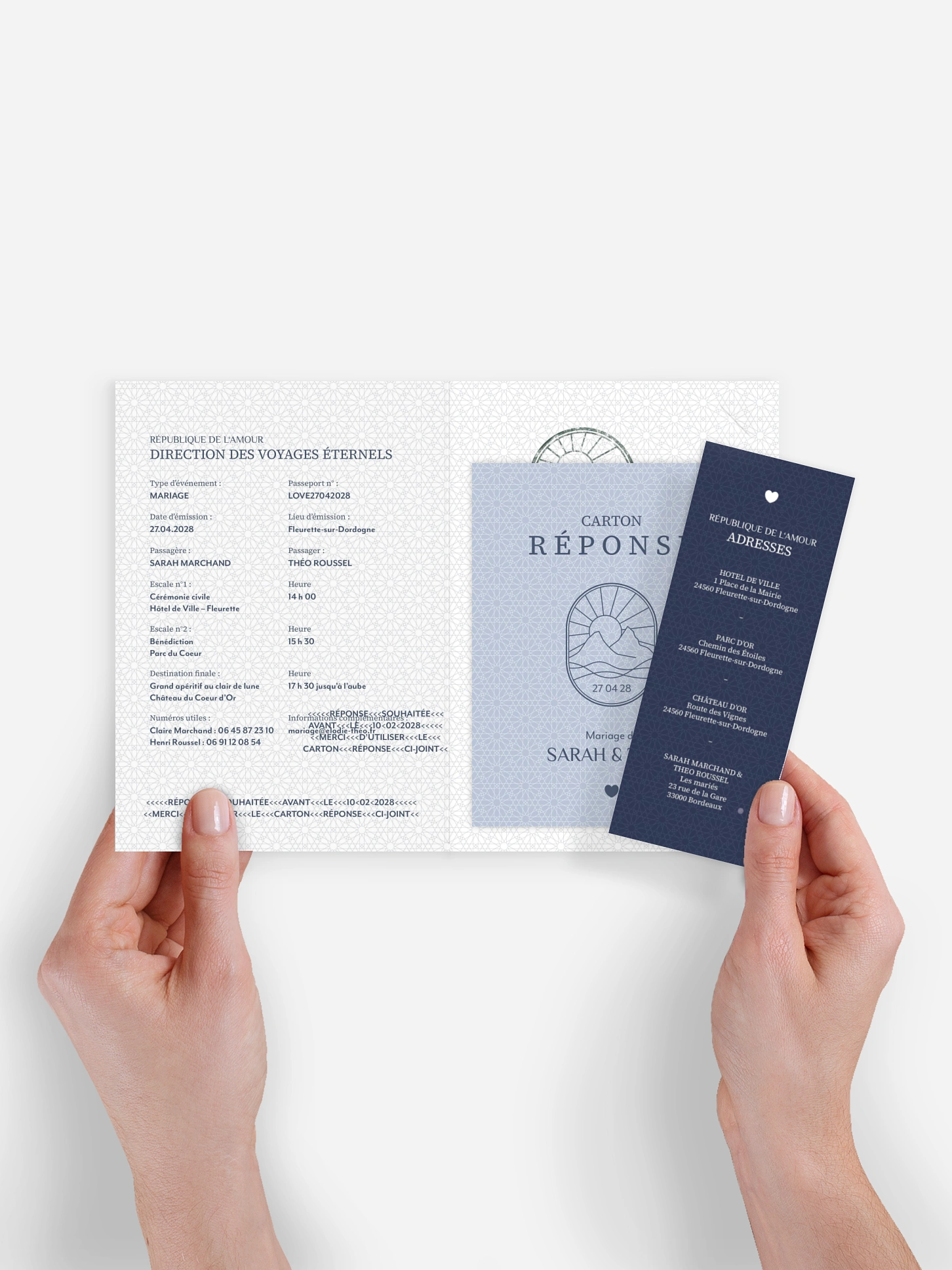 Faire-part de mariage Passeport pour le bonheur