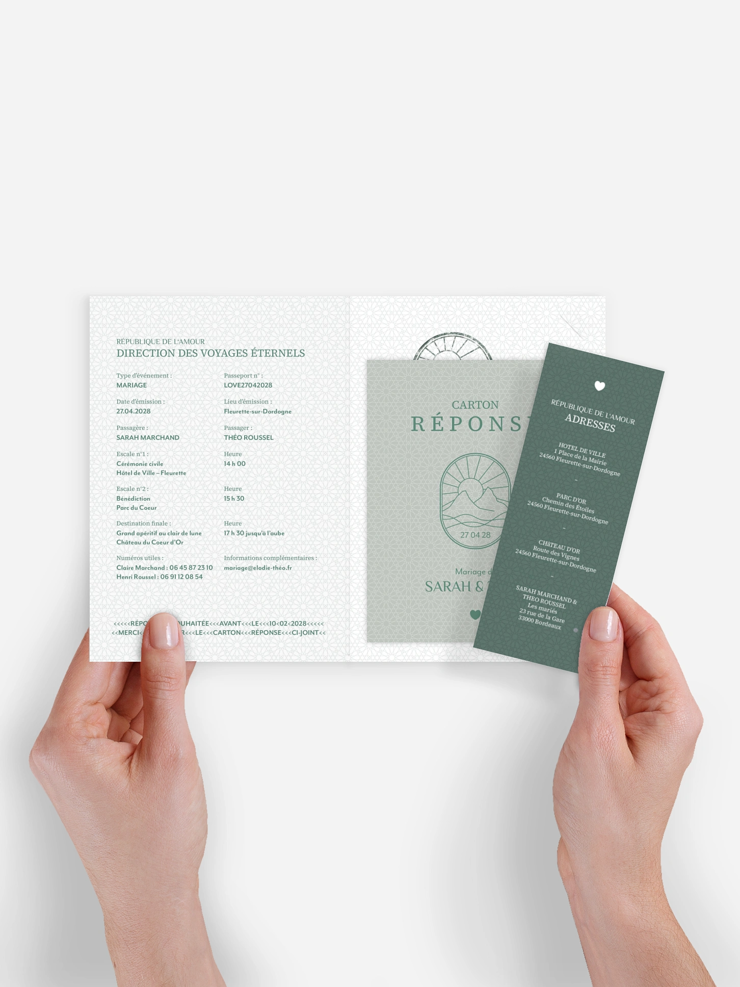 Faire-part de mariage Passeport pour le bonheur