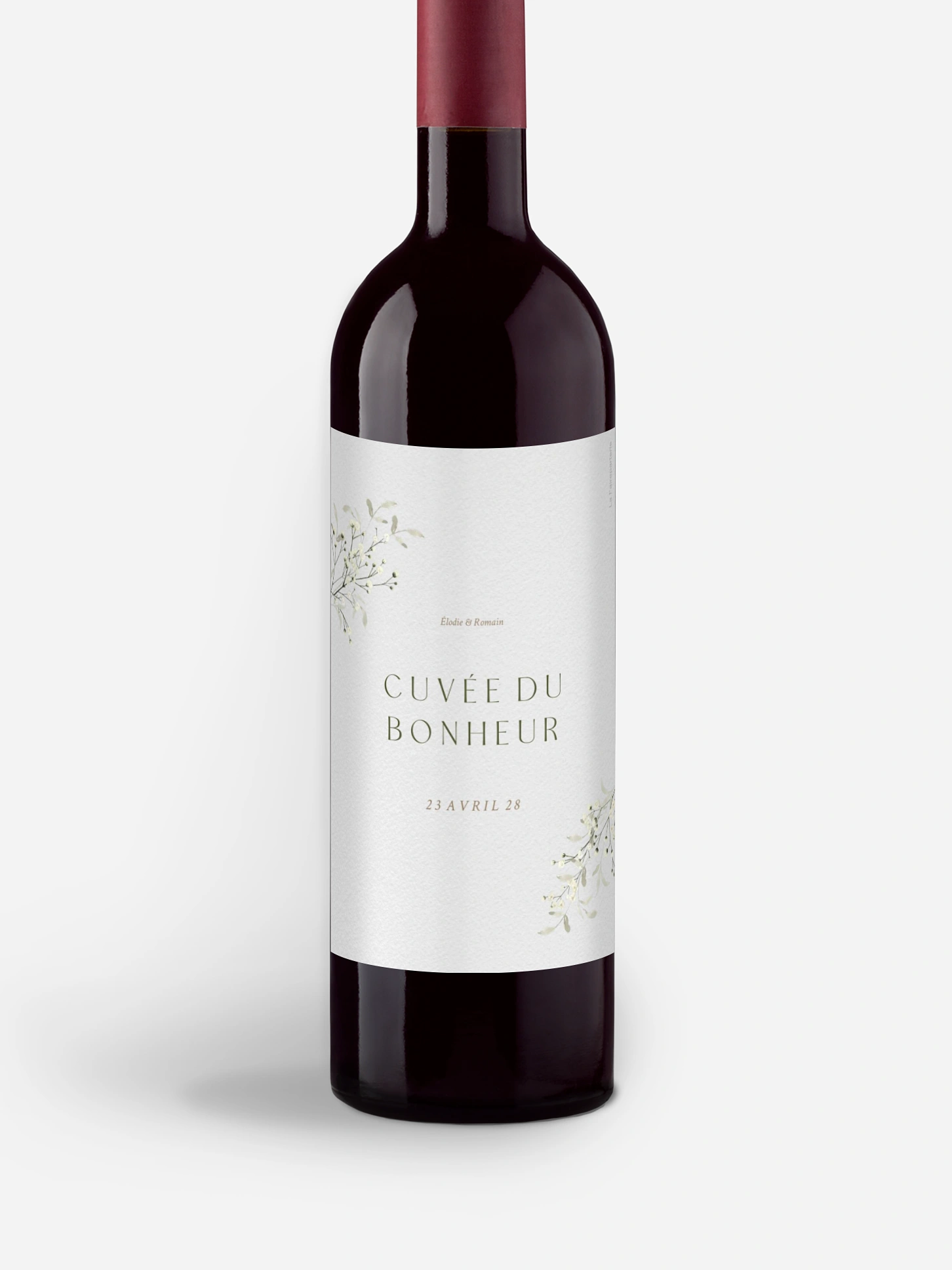 Étiquette bouteille Éclosion d’amour