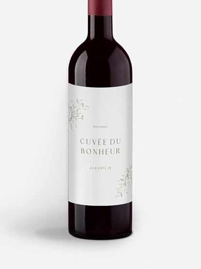 Étiquette bouteille Éclosion d’amour