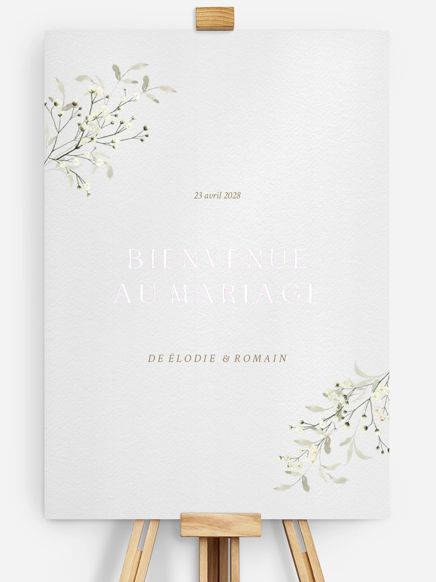 Affiche bienvenue mariage Éclosion d’amour