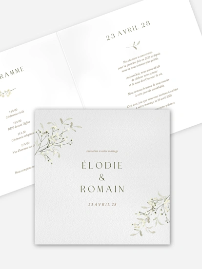 Faire-part de mariage Éclosion d’amour