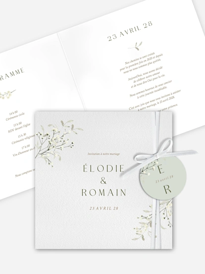 Faire-part de mariage Éclosion d’amour