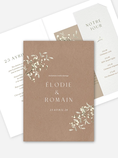 Faire-part de mariage Éclosion d’amour