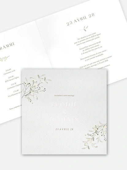 Faire-part de mariage Éclosion d’amour