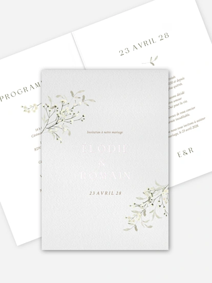 Faire-part de mariage Éclosion d’amour