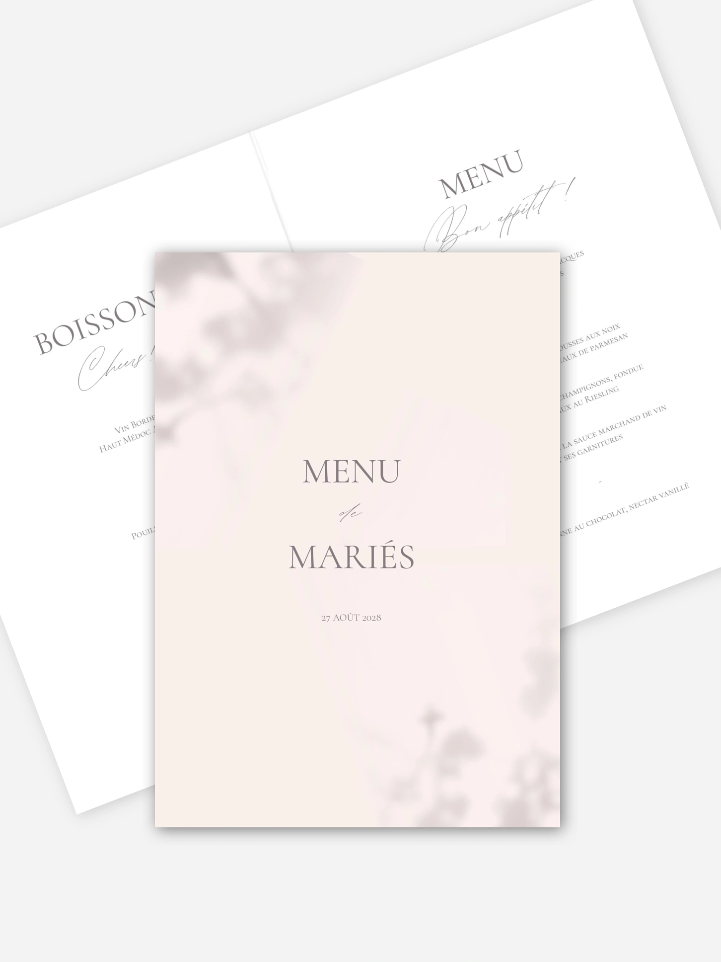 Menu mariage Komorebi Joy