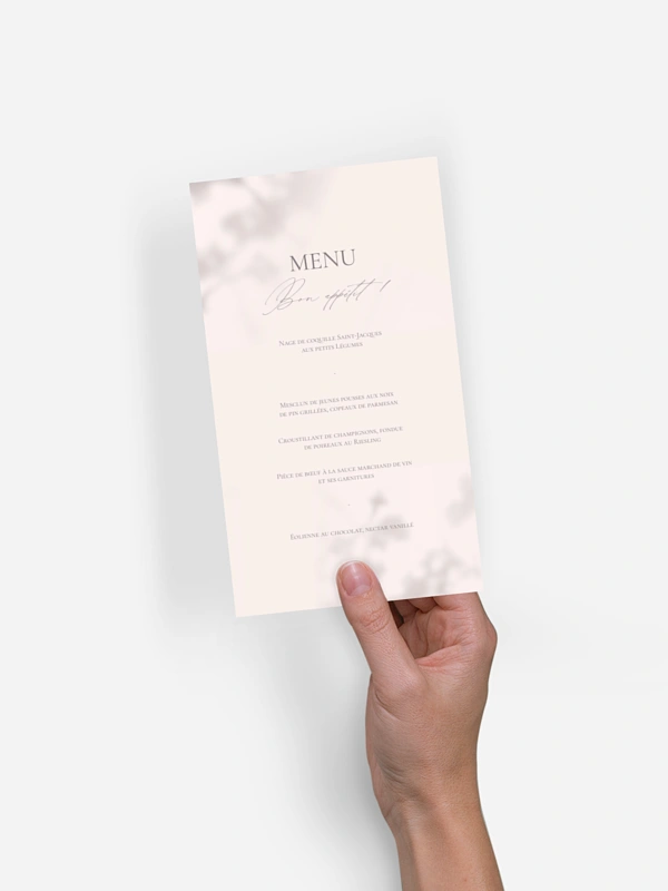 Menu mariage Komorebi Joy