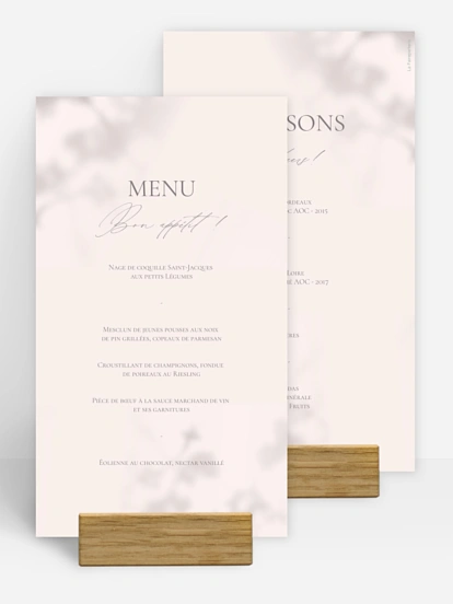 Menu mariage Komorebi Joy