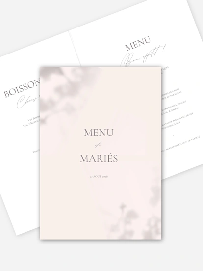 Menu mariage Komorebi Joy