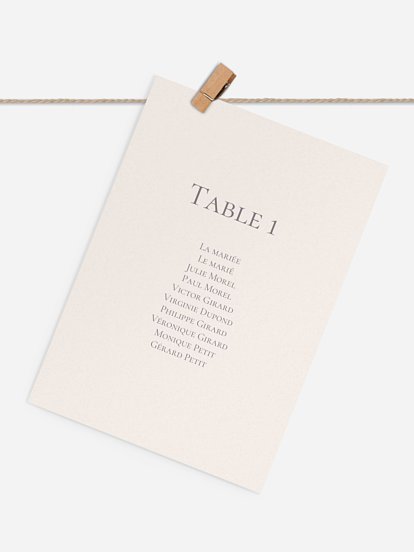 Cartons plan de table mariage Komorebi Joy