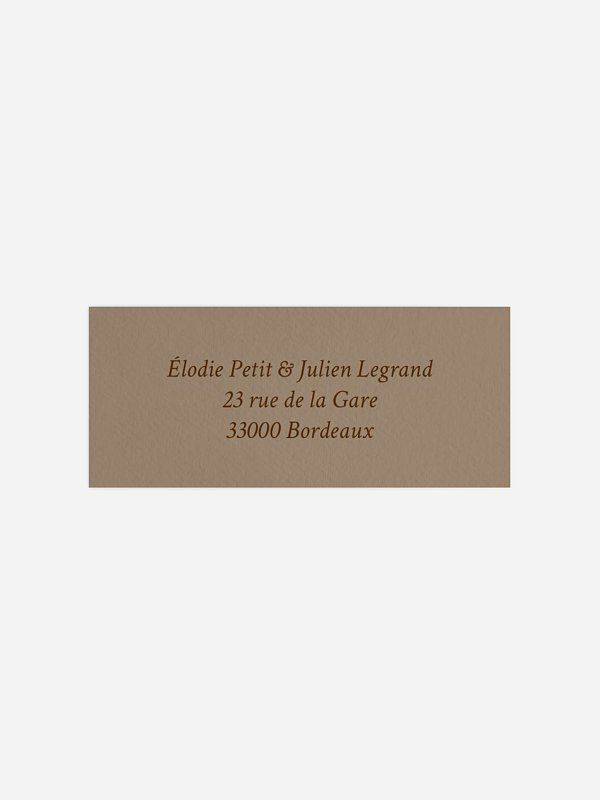 Étiquette expéditeur mariage Mocca Love