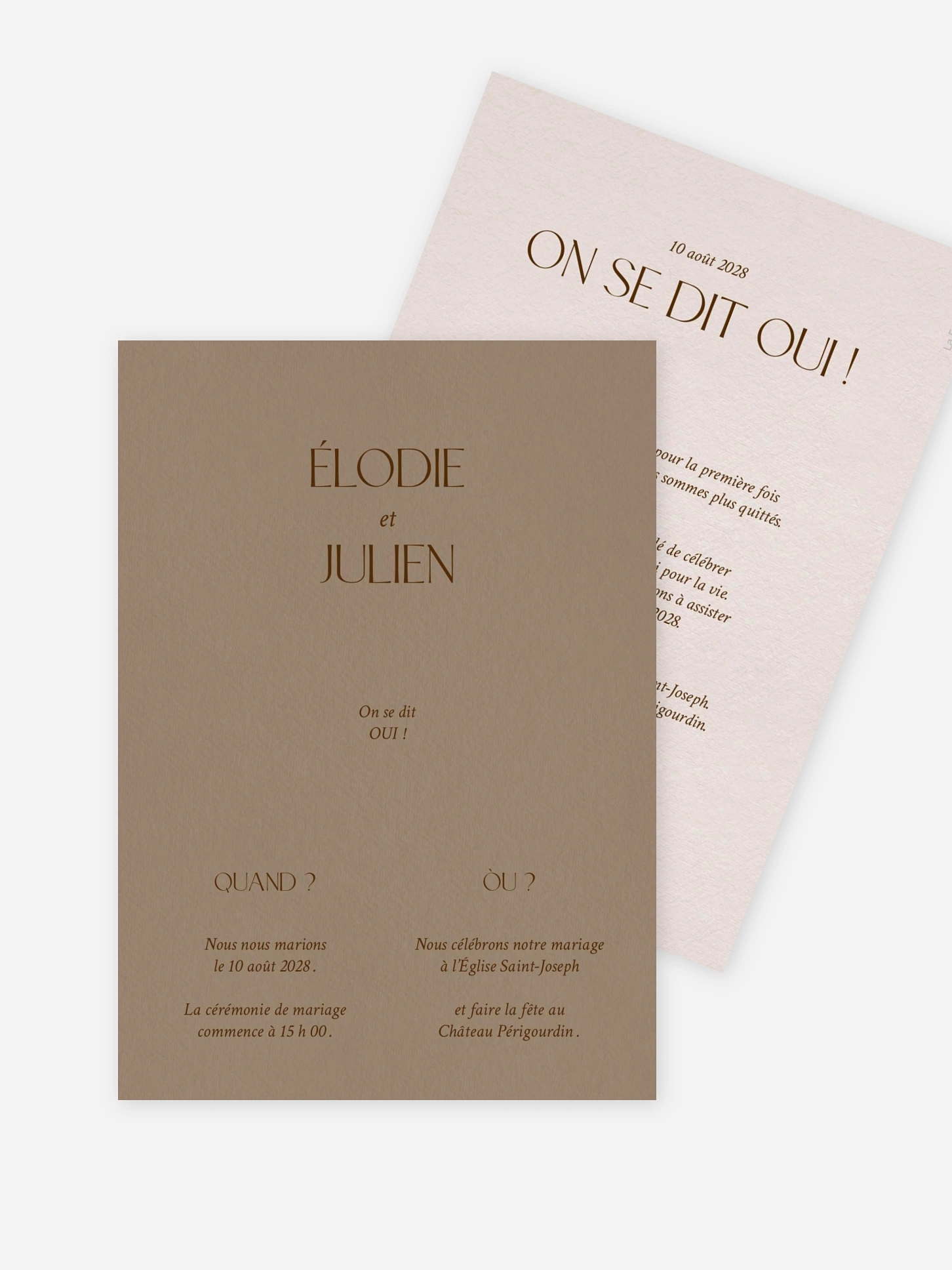 Faire-part de mariage Mocca Love