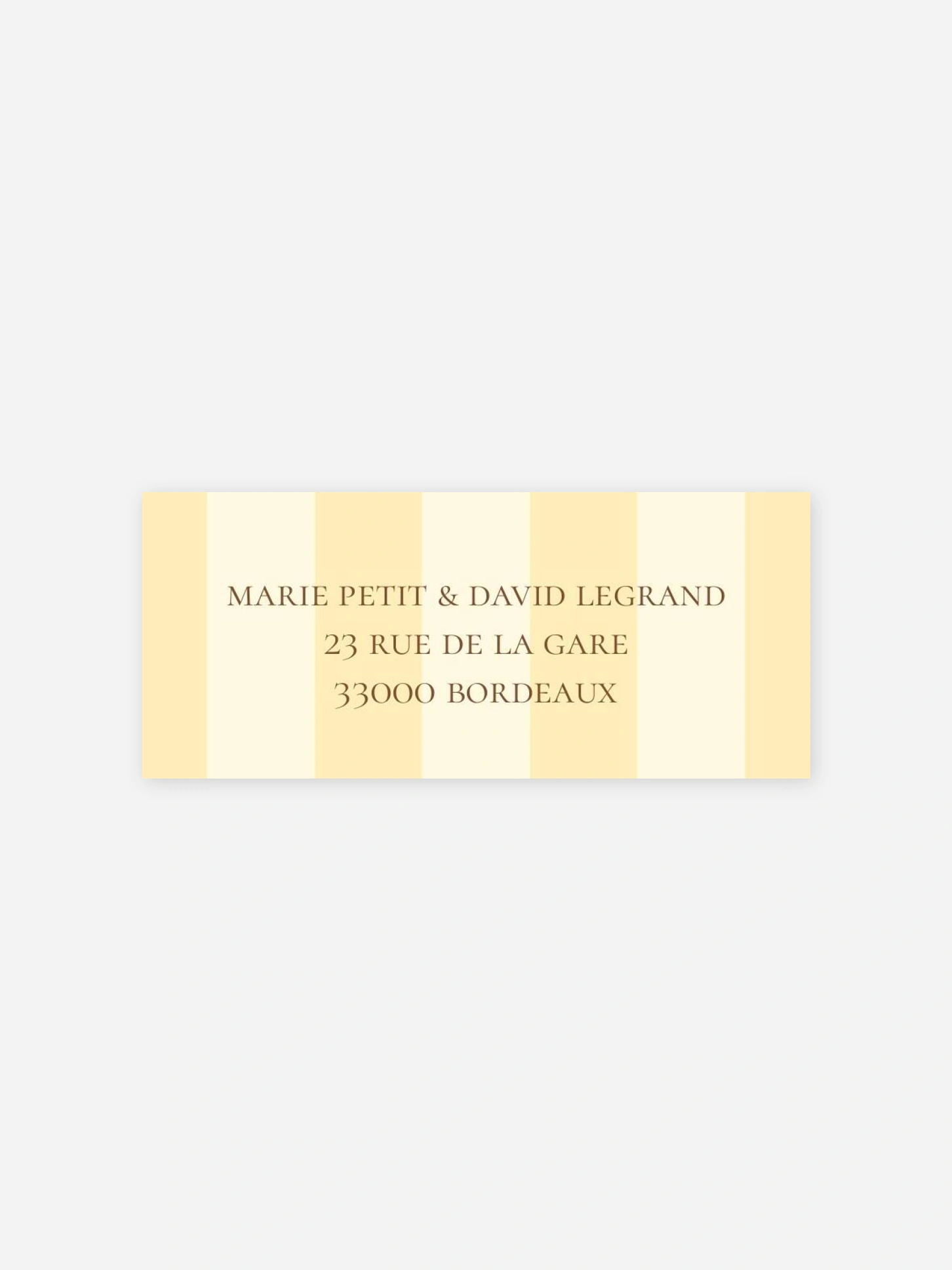 Étiquette expéditeur mariage Sicile