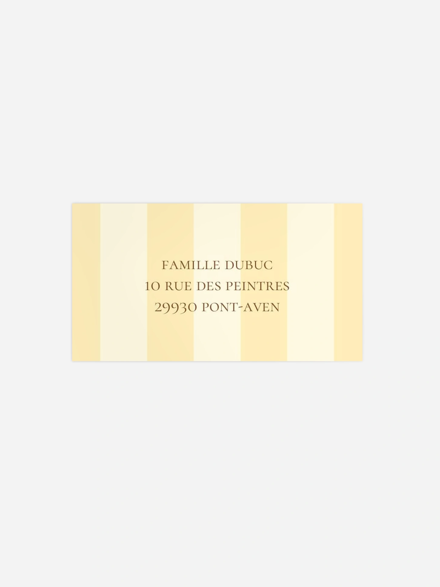 Étiquette destinataire mariage Sicile